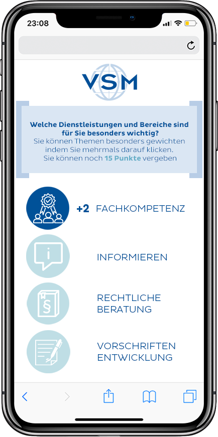 Mock Up der Umfrageseits auf dem Handy