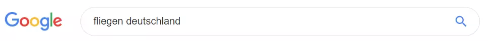 Google Suche - fliegen deutschland