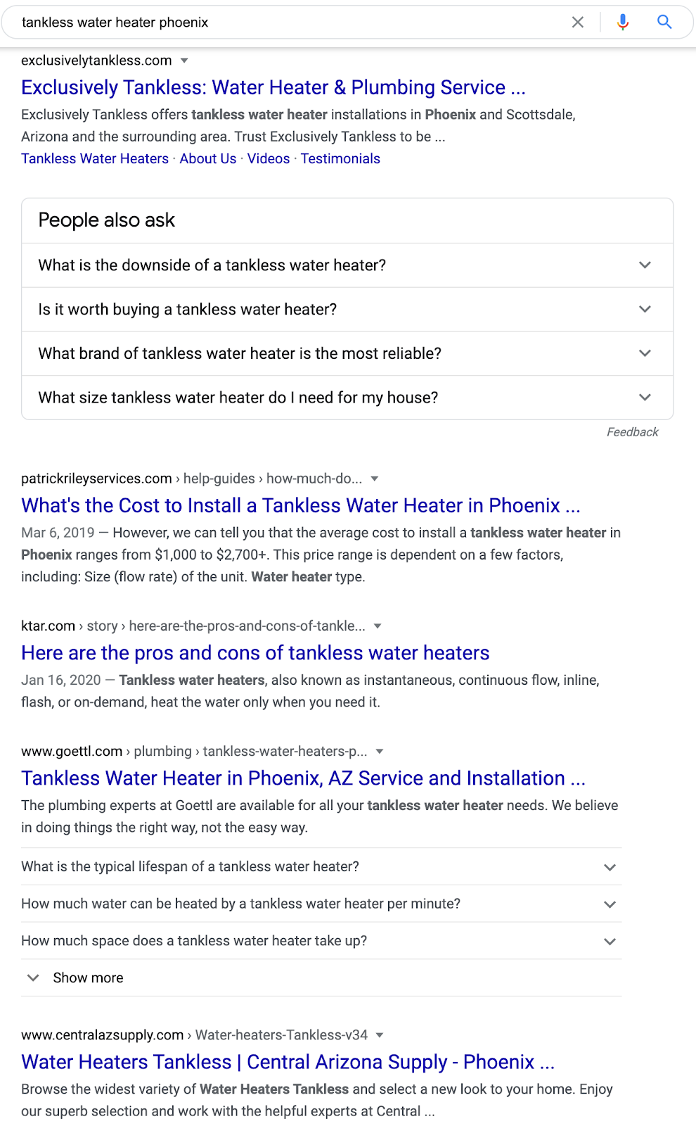 Google Suche - tankless water heater phoenix