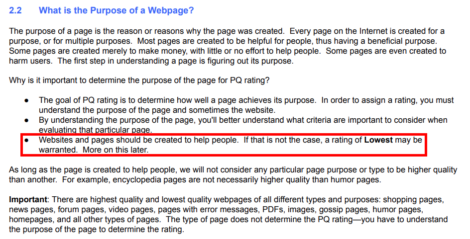 Screenshot: What is the Purpose of a Webpage?