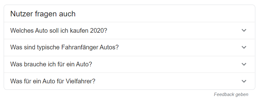 Nutzer fragen auch bei Google