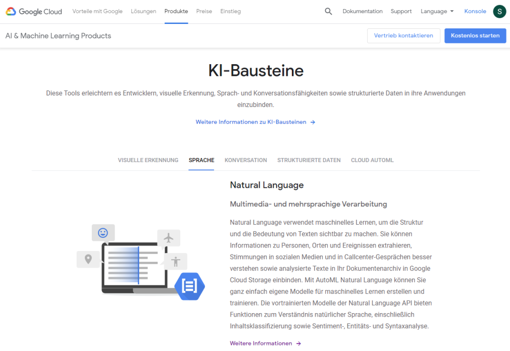 Natural Language-Tool von Google