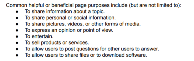 Beneficial Page Purposes