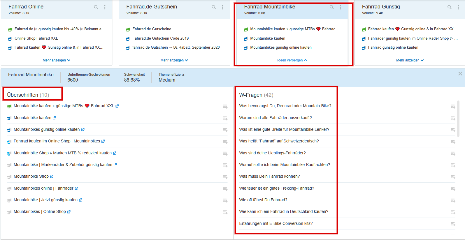 Topic Research Unterthema Mountain Bike